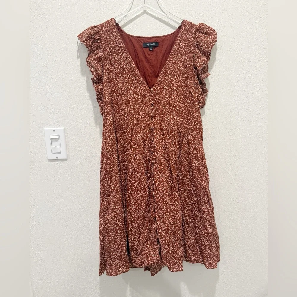 MADEWELL Pintuck Mini Dress in‎ Florentine Floral size Small
